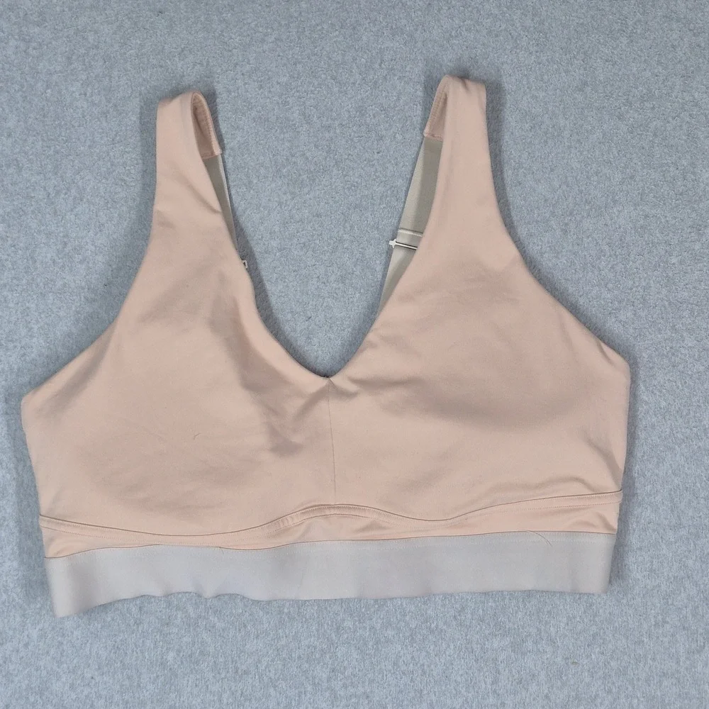 Fabletics Women Sports Bra 4X Beige Wireless Strap Adjustable Pullover